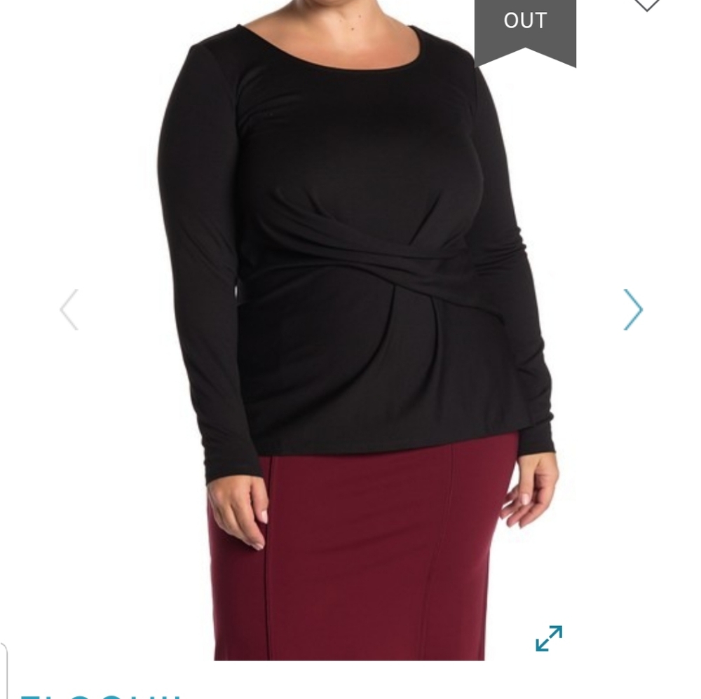 NWT Eloquii Drape detail scoop neck long slv (24)